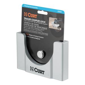 CURT Trailer Coupler Lock, Fits Most 2-5/16" Couplers (Grey Aluminum) 23081