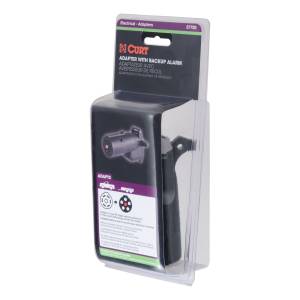 CURT Adapter with Alarm (7-Way RV Blade to 6-Way Round Trailer, Center Pin Brake) 57720