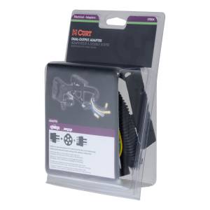 CURT Dual-Output Electrical Adapter (Adds 6-Way Round to 4-Way Flat) 57604