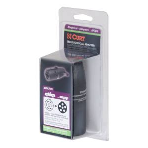 CURT LED Electrical Adapter (7-Way RV Blade Vehicle to 6-Way Round Trailer) 57005