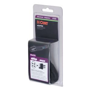CURT Electrical Adapter (4-Way Round Vehicle to 4-Way Flat Trailer, Packaged) 57225