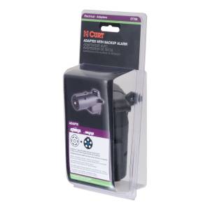 CURT Adapter with Alarm (7-Way RV Blade to 6-Way Round Trailer, Center Pin Auxiliary) 57726