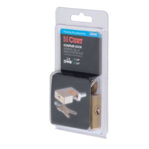 CURT Coupler Lock (1/4" Pin, 3/4" Latch Span, Padlock, Solid Brass) 23546