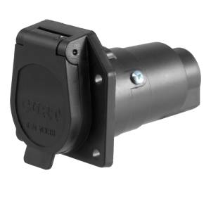 CURT 7-Way RV Blade Connector Socket (Vehicle Side, Black Plastic) 58150