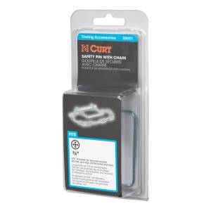 CURT 3/8" Safety Pin with 12" Chain (2-3/4" Pin Length, Packaged) 28001