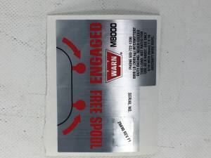 Warn Winch Label 26690