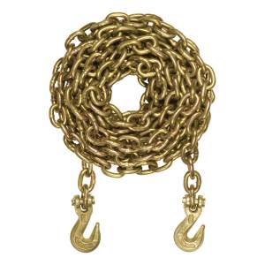 CURT 25' Transport Binder Safety Chain with 2 Clevis Hooks (18,800 lbs, Yellow Zinc) 80308