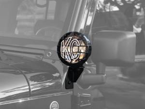 KC HiLiTES Windshield Side Mount Light Bracket for Jeep JK (2007-2018) - Black - KC 7317 7317