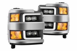 AlphaRex - ARex Nova LED Headlights: Chevy Silverado HD (15-19) - Jet Black w/ Chrome Grille (Set) - Image 4