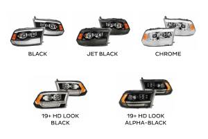 AlphaRex - ARex Pro Halogen Headlights: Dodge Ram (09-18) (19+ HD Look) - Alpha-Black (Set) - Image 2