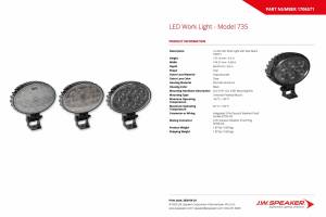 JW Speaker - JW Speaker: 735S-12/32V Lamp (BLACK) Spot Beam w/Harness - Image 3