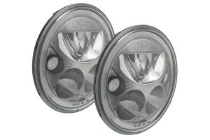 Vision X LED Headlights: (Each / 7in Round / Chrome / White Halo)