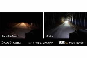 Diode Dynamics - DD Hood-Mount LED System: Wrangler JL (Amber / Flood Beam) (Single SS50 Bar) - Image 2