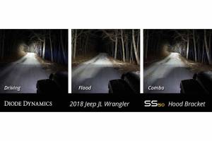 Diode Dynamics - DD Hood-Mount LED System: Wrangler JL (Amber / Flood Beam) (Single SS50 Bar) - Image 3