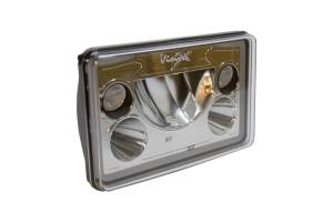 Vision X LED Headlights: (Each / 4x6in Rectangle / Chrome / White Halo)