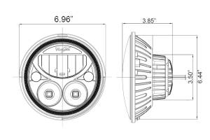Vision X - Vision X LED Headlights: (Each / 5.75in Round / Chrome / Amber Halo) (Motorcycle Spec) - Image 10