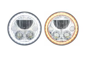 Vision X - Vision X LED Headlights: (Each / 5.75in Round / Chrome / Amber Halo) (Motorcycle Spec) - Image 4