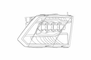 AlphaRex - Adapter: Dodge Ram (09-18) for trucks with OEM Projector Headlights (set) - Image 5