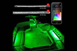XK Glow - XKChrome RGB LED Boat Accent Light Kit: 8x 36in, 8x 9in Strips w/ Dash Mount Controller - Image 2