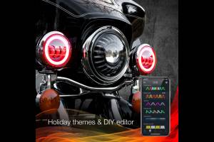 XK Glow - XKChrome RGB LED Running Light Kit: Harley 4.5in (Chrome w/ Controller) - Image 7