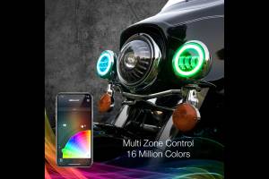 XK Glow - XKChrome RGB LED Running Light Kit: Harley 4.5in (Chrome w/ Controller) - Image 4