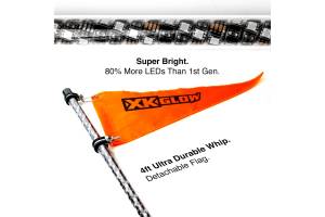 XK Glow - XKChrome RGB LED Whip Lights: 48in / Pair w/ Dash Mount Controller - Image 3