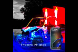 XK Glow - XKChrome RGB LED Whip Lights: 48in / Pair w/ Dash Mount Controller - Image 7