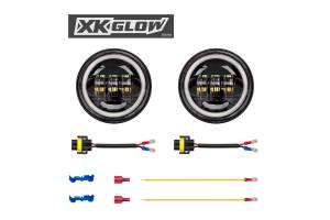 XK Glow - XKGlow Motorcycle Driving Lights: Chrome w/ Amber Halo - Image 2