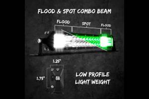 XK Glow - XKGlow Green/White 2-in-1 LED Light Bar: 20in - Image 4
